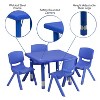 Flash Furniture 24" Square Plastic Height Adjustable Activity Table Set with 4 Chairs - 3 of 4