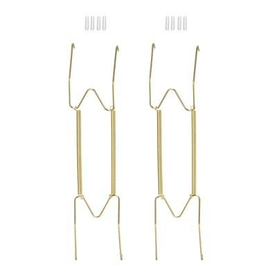 Unique Bargains Stainless Steel Invisible Design Wall Plate Hanger 1 Set