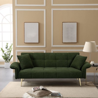 WhizMax Convertible Sofa Bed, Velvet Upholstered Futon Convertible Couch, Folding Sleeper Sofa Bed, Daybed Guest Bed for Living Room Bedroom