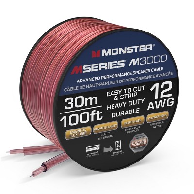 Monster M-Series Speaker Wire: Advanced Performance Speaker Cable Spool with Oxygen-Free Copper Speaker Wire Construction