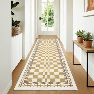 Modern Washable Area Rug for Living Room, Foldable Geometric Throw Carpet with Non Slip Backing, Low Pile Stain Resistant Floor Cover