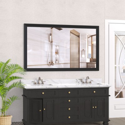 NicBex 36x24 Inch Modern Bathroom Mirror for Wall, Aluminum Framed Vanity Mirror, Hangs Horizontally or Vertically for Living Room Bedroom