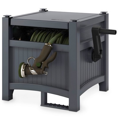 Suncast CPLPHH100D Hideaway 100' Resin Garden Hose Reel for 5/8" Hoses, Taupe