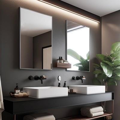 Dovelina Modern Metal Rectangle Wall Mirror Bathroom Vanity Mirror