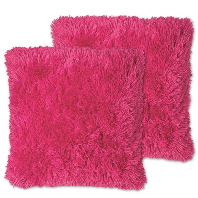 Very Soft & Comfy Plush Long Faux Fur 18" x 18" Throw Pillows 2 Pack by Sweet Home Collection®