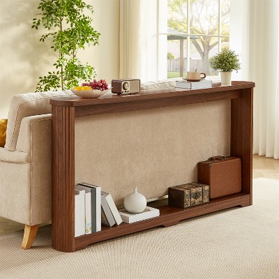 ELJGET 70" Solid Wood Console Table, Rounded Edge Sofa Table, Narrow Entryway Table, Console Tables for Entryway, Corridors