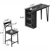 Bar Table Set with Flip Top Extension, Storage Shelves, Upholstered Chairs, Dining Table Set for Small Space - 2 of 4