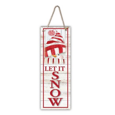Courtside Market Christmas Wishes Snow 7x20 Hanging Artboard with Twine