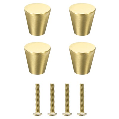 Unique Bargains Brass Rustproof Corrosion Resistant Smooth Surfaces Cabinet Knob Brushed Gold