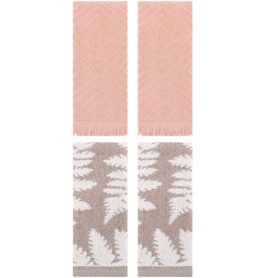 REGALWOVEN 4 Pcs Cotton Soft Absorbent Decorative Hand Towels for Bathroom Kitchen 13 x 29 Inch