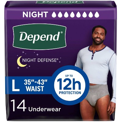 Depend Night Defense Incontinence Disposable Underwear for Men - Overnight Absorbency