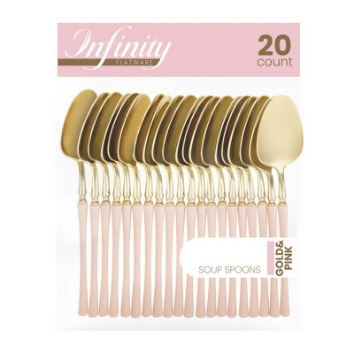 Infinity Modern Design Disposable Plastic Flatware Set – 40-Piece Elegant Cutlery for Parties and Events