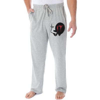IT The Movie Men's Pennywise Face and Balloon Loungewear Pajama Pants Heather Grey