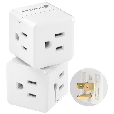 Fosmon [ETL Listed] 3-Outlet Wall Outlet Extender, 3-Prong Grounded Indoor Compact Outlet Plug Splitter, Portable Mini Outlet for Travel