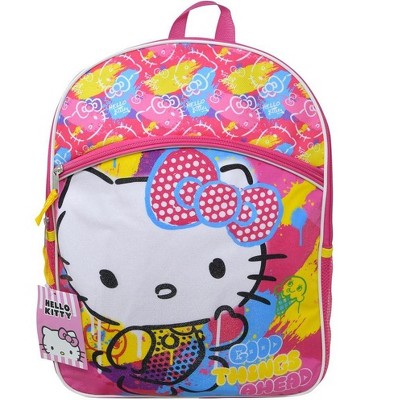 Pink Hello Kitty Good Things Ahead 16" School Backpack with Front & side Pockets