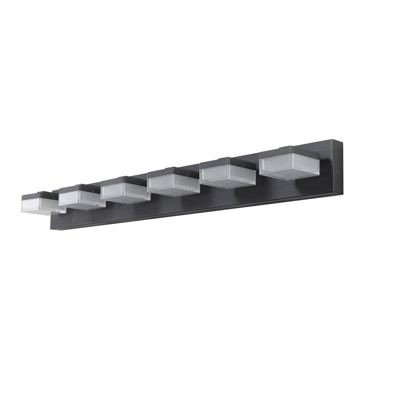 Dolonm Modern Chrome LED Vanity Light, Square Acrylic Lampshades Wall Mount Fixture for Bathroom, Mirror Lighting