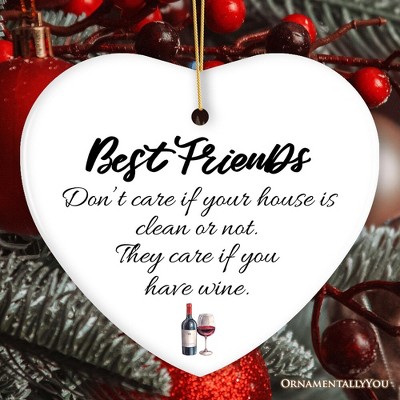 Best Friends Don't Care, Funny Friendship Christmas Gift| OrnamentallyYou