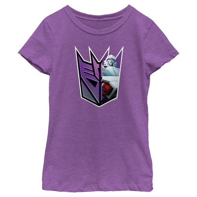 Girl's Transformers: EarthSpark Megatron Decepticon Logo T-Shirt