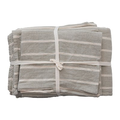 Cotton Double Cloth Bed Cover, 2 Shams, Set of 3