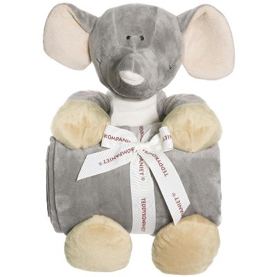 TriAction Toys Teddykompaniet Diinglisar Collection 11 Inch Plush Elephant and Blanket Set