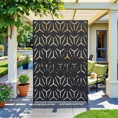 PexFix 72 in. x 47 in. Outdoor Metal Privacy Screen Garden Fence in Star Pattern
