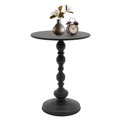 YIYIBYUS Vintage Metal End Table, Round Side Table for Bedside or Sofa