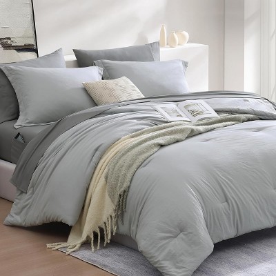 BAGOKIE 5/7 Pieces Bed in a Bag with Fitted Sheet, Flat Sheet, Pillow Sham, and Pillowcase