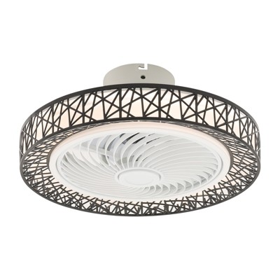YIYIBYUS 18.5'' LED Flush Ceiling Fan Dimmable with Remote Control