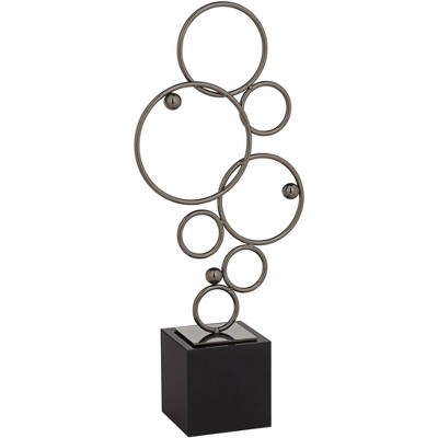 Studio 55D Bubbly 15" High Glossy Black Metal Sculpture