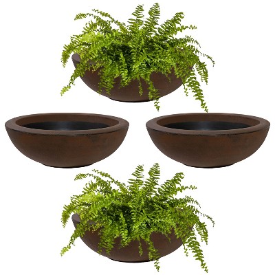 Sunnydaze Weather-Resistant Polyresin Double-Walled Percival Outdoor Flower Pot Planter - 20.75"