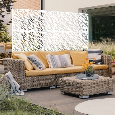 CAVINAS Patio Decorative Screen Metal Fence Privacy Screen with Arrow Pattern for Outside and Garden, 76" H×48" W