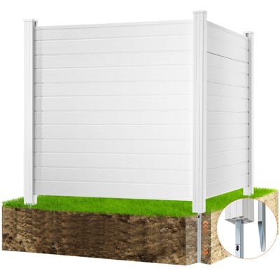 VEVOR Outdoor Privacy Screens, 50" W x 50" H Air Conditioner Fence, Pool Equipment Enclosure, Horizontal Vinyl Privacy Fence