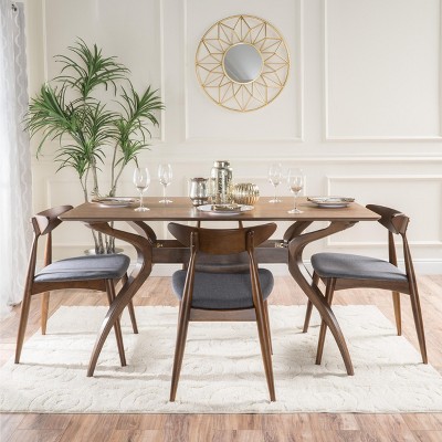 Christopher Knight Home Brevard Mid Century Modern Fabric Upholstered 5 Piece Dining Set