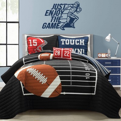 American Football Reversible Oversized Set Quilt - Lush Décor