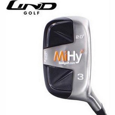 Lind Golf MiHy Square BLACK Left Hand Hybrid Rescue Wood, Graphite Shaft, Regular Flex