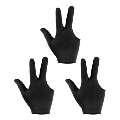 Unique Bargains Polyester Breathable Smooth Touch 3 Fingers Pool Gloves 3 Pcs
