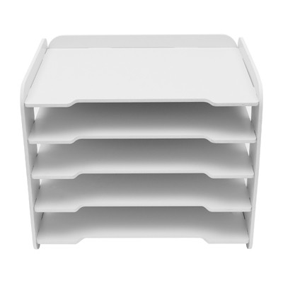 YIYIBYUS 5-Tier File Storage Rack Document Tray Desktop Organizer