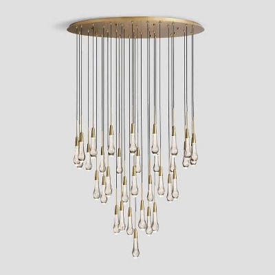 34-light High Ceilings Large Raindrop Chandelier