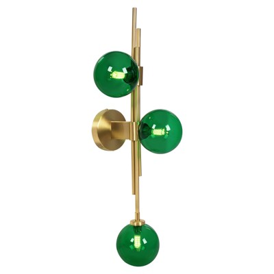 YIYIBYUS 3-Light Creative Gold Metal Globe Wall Sconce Bedside Lamp