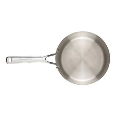 KitchenAid 3-Ply Base Stainless Steel Induction Saucepan with Lid Silver: 3 Quart Stainless Cookware, Dishwasher Wash