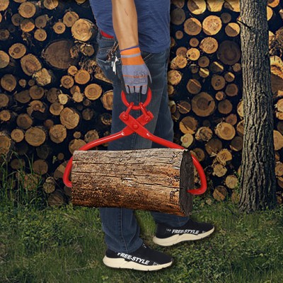 Log Lifting Tongs Felled Claw Hook Lumber Skidding Tongs 32" Heavy Duty Grapple Claw With Hook For Log Lifting Handling Dragging Carrying Tool