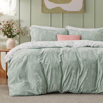 Bedsure Reversible Floral Duvet Cover Set – Zipper Closure, Soft Polyester