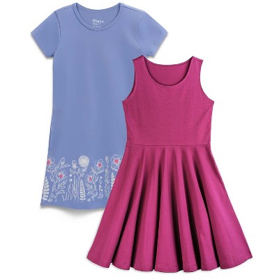 Mightly Toddler Fair Trade Organic Cotton Short Sleeve Dresses 2-pack