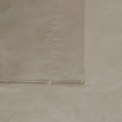 London Fog Queen 4pc Garment Wash Solid Sheet Set Khaki: Microfiber, Includes 2 Pillowcases, Fits up to 18" Mattress