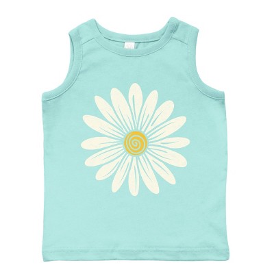 The Juniper Shop White Daisy Toddler Tank - 5/6T - Seafoam
