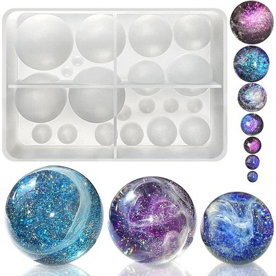 JDICTION 20-Cavity Silicone Sphere Molds - Round Ball Resin Mold Set for Jewelry Making & Craft Orbs