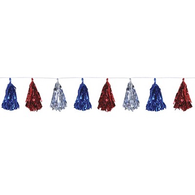 Beistle Metallic Tassel Garland, 9.75" x 8', (2/Pkg) Multicolored