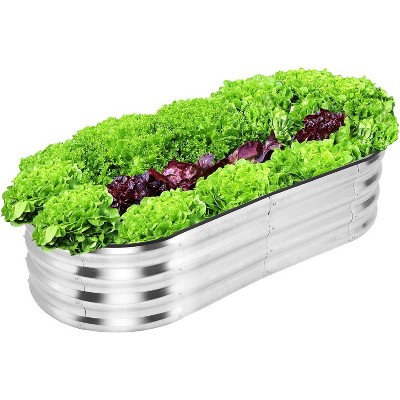 COZONY 8×4×2/4.5×2×1 FT Galvanized Raised Garden Bed, Large Metal Planter Box for Vegetables Flowers Fruits Outdoor