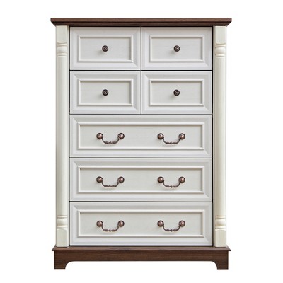 Dexmalle Farmhouse 7 Drawer Bedroom Dresser,White
