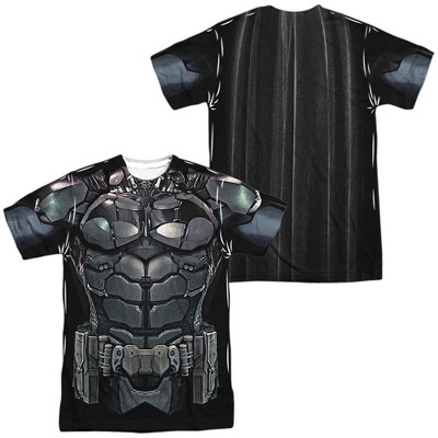 Men's Batman Arkham Knight Uniform (Front Back Print) Short Sleeve Costume T-Shirt